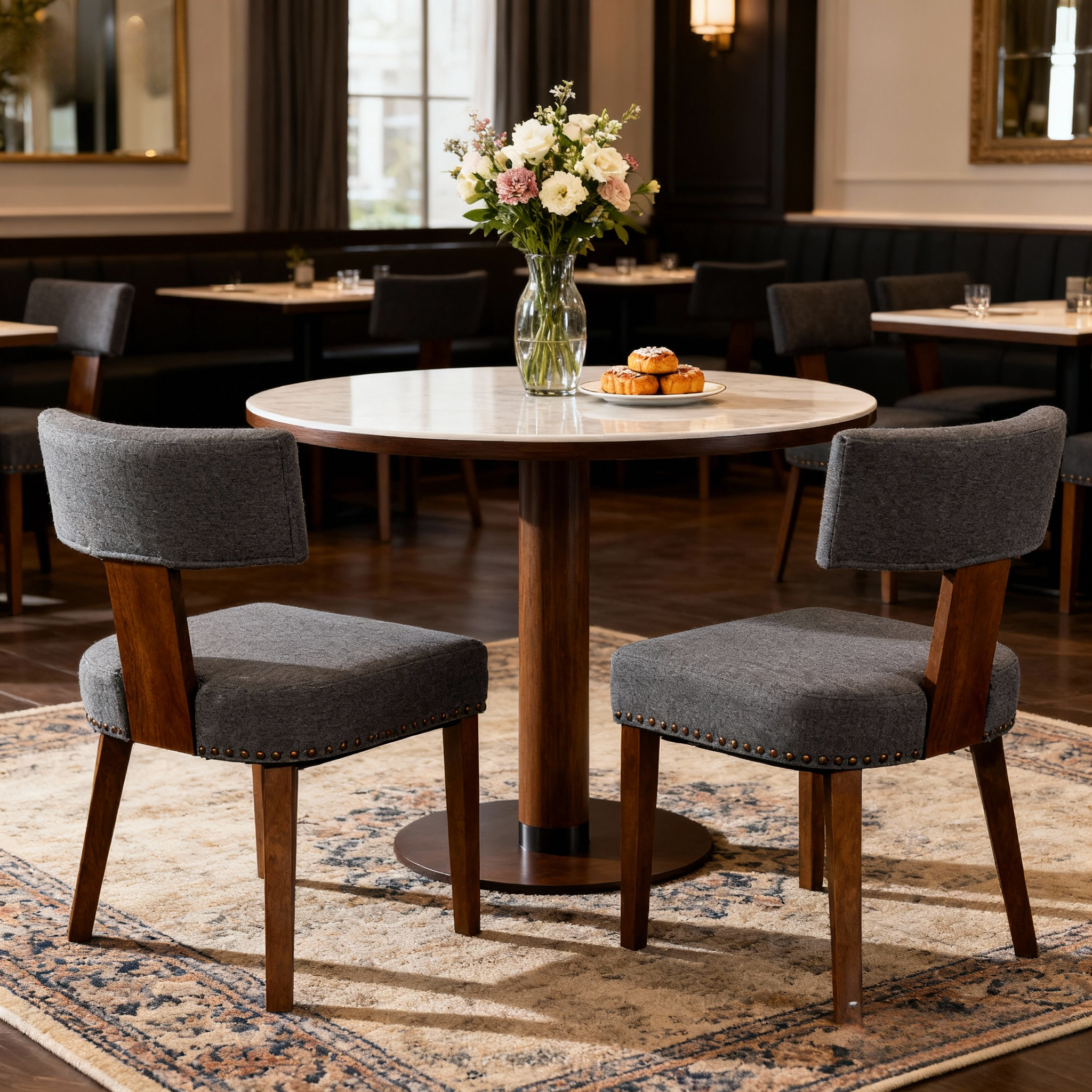 Farmhouse Dining Chairs Set of 2 - Mid-Century Modern Design.