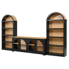 3-Piece Retro TV Stand Set with Bookshelf for Up to 70 TVs.