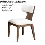 Contemporary Dining Chairs - Brown 2pc Set with curved backrest, shown with product dimensions: 20.5"L x 23"W x 33.3"H.