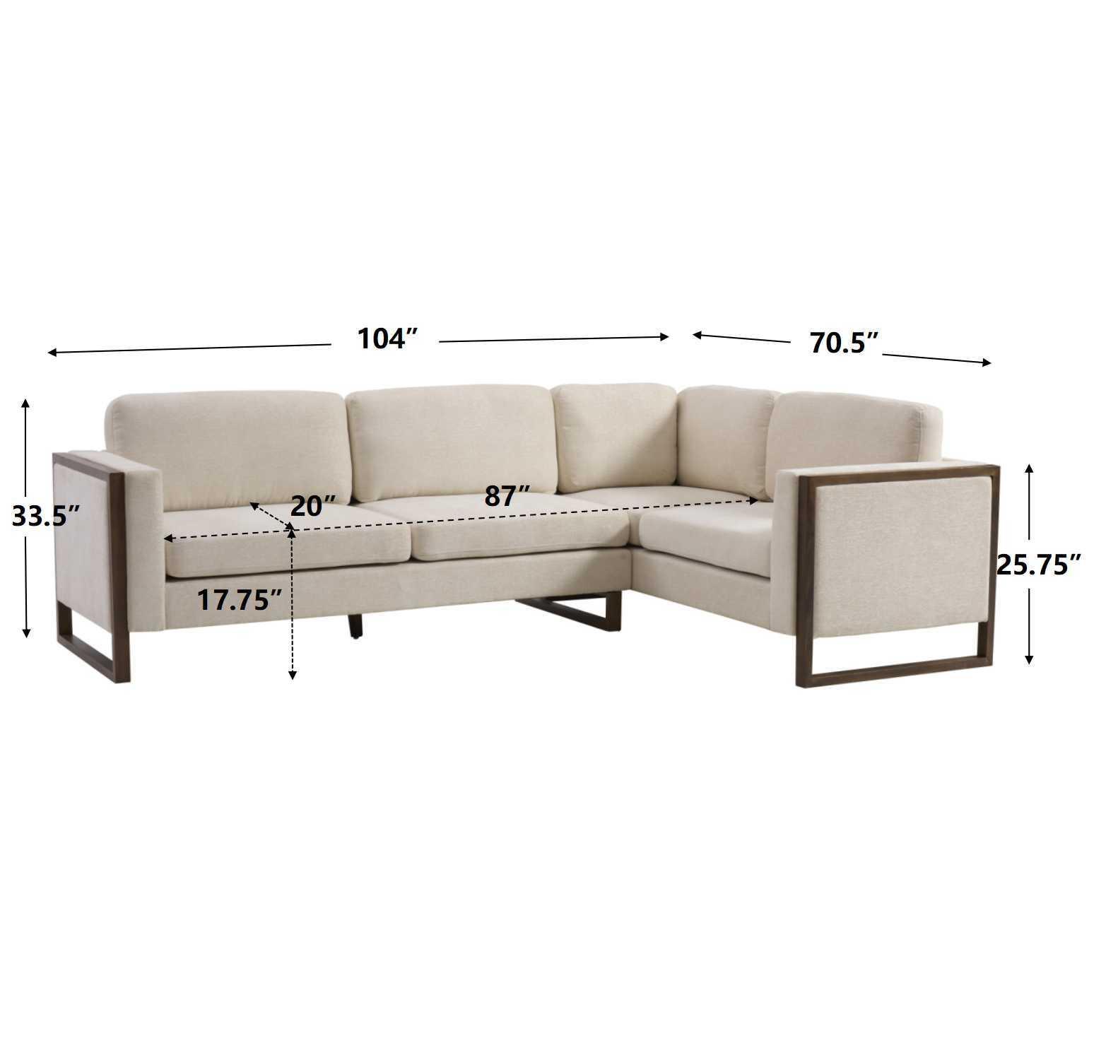 Otis L Shaped Sectional Sofa for Living Rooms and Offices.