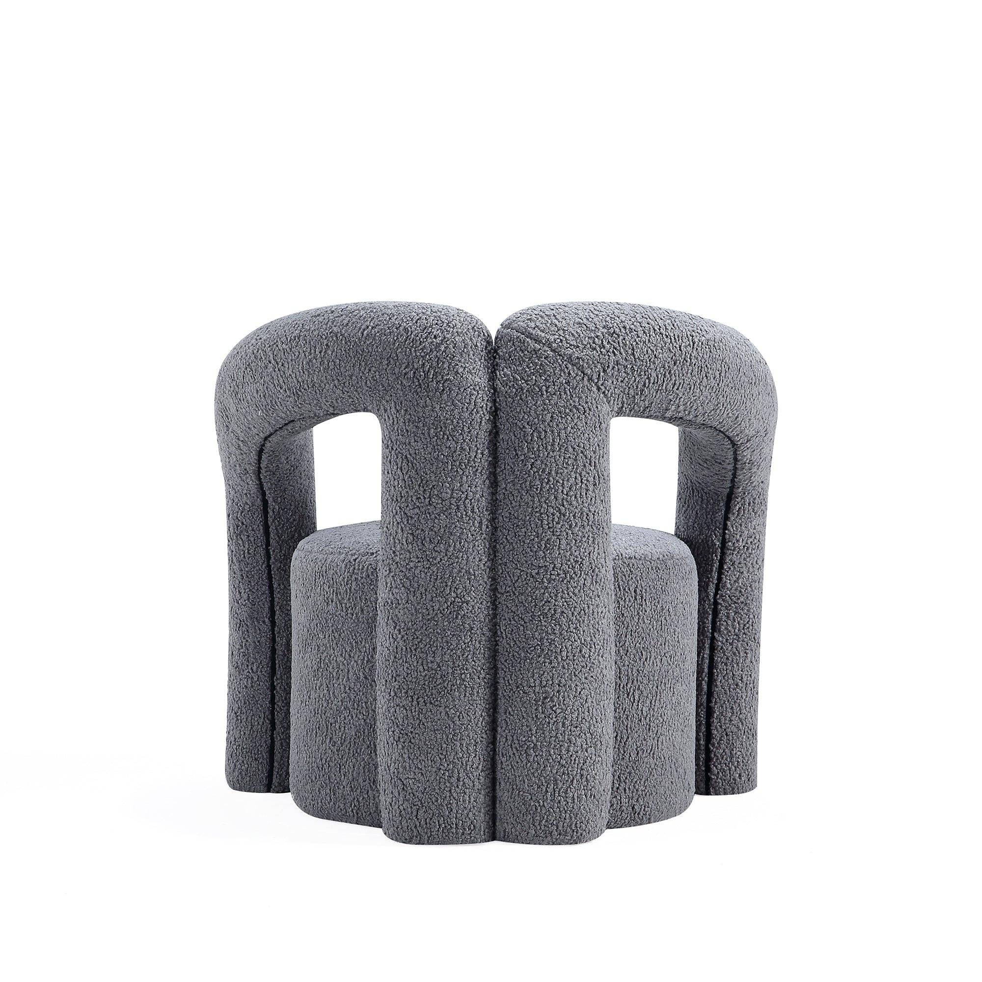 Darian Boucle Lounge Chair in Gray.