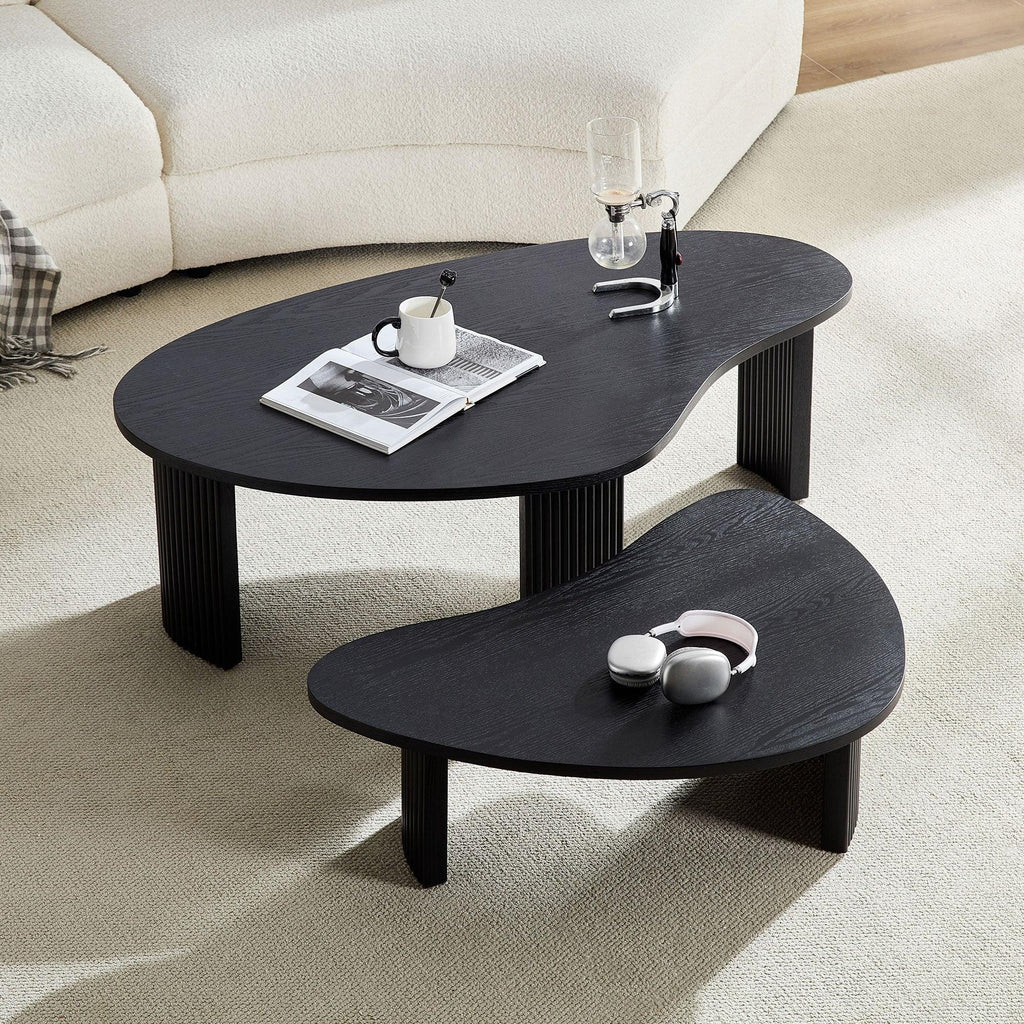 2-Piece Modern Irregular Coffee Table Set for Your Living Room.