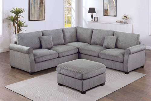 4pc Sectional Set with Matching Pillows and Ottoman.