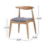 2 Vintage Rubberwood Dining Chairs with Ergonomic Backrest.