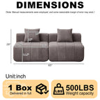 Modular Chenille Sofa Sectional with 2 Pillows.
