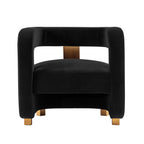 Amirah Velvet Lounge Chair in Black