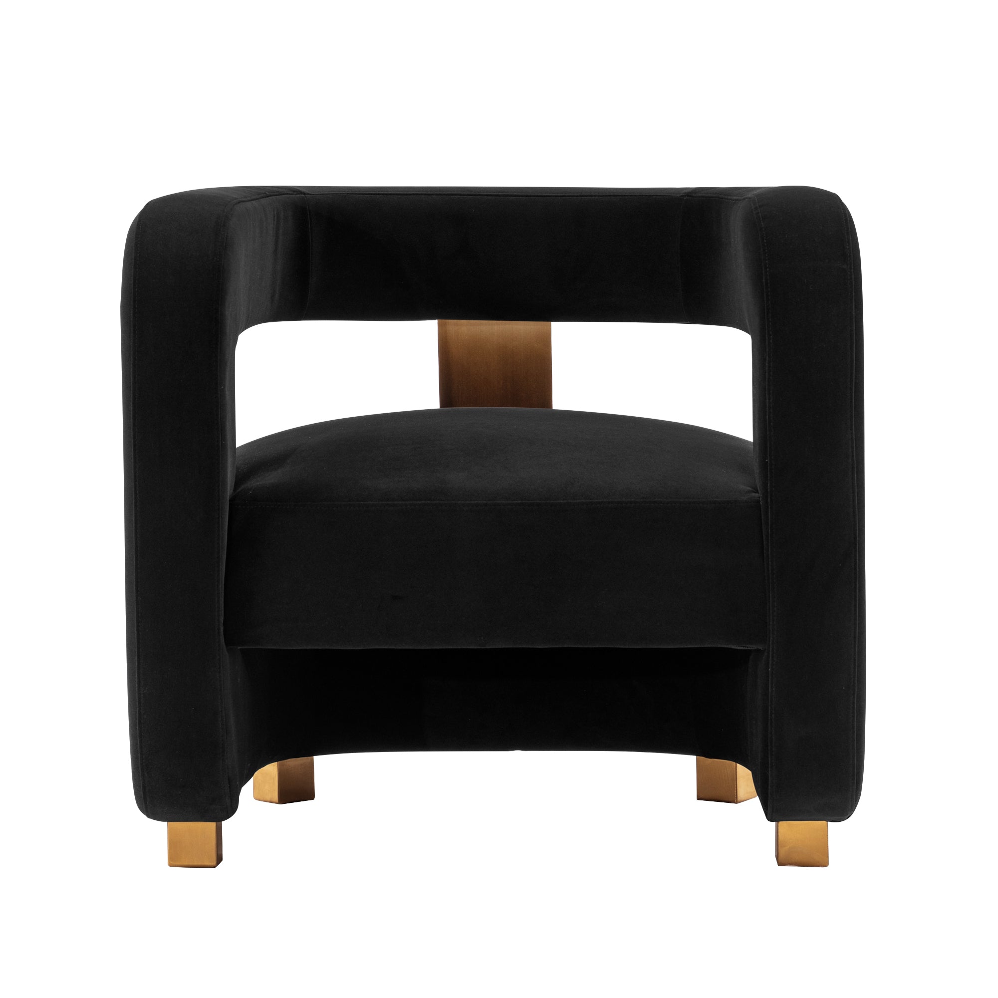 Amirah Velvet Lounge Chair in Black
