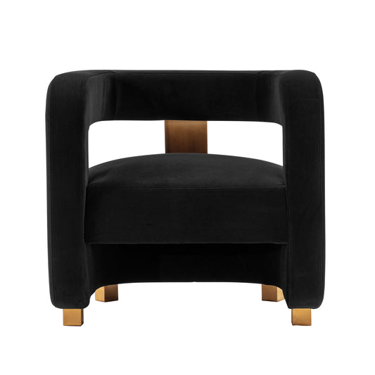 Amirah Velvet Lounge Chair in Black