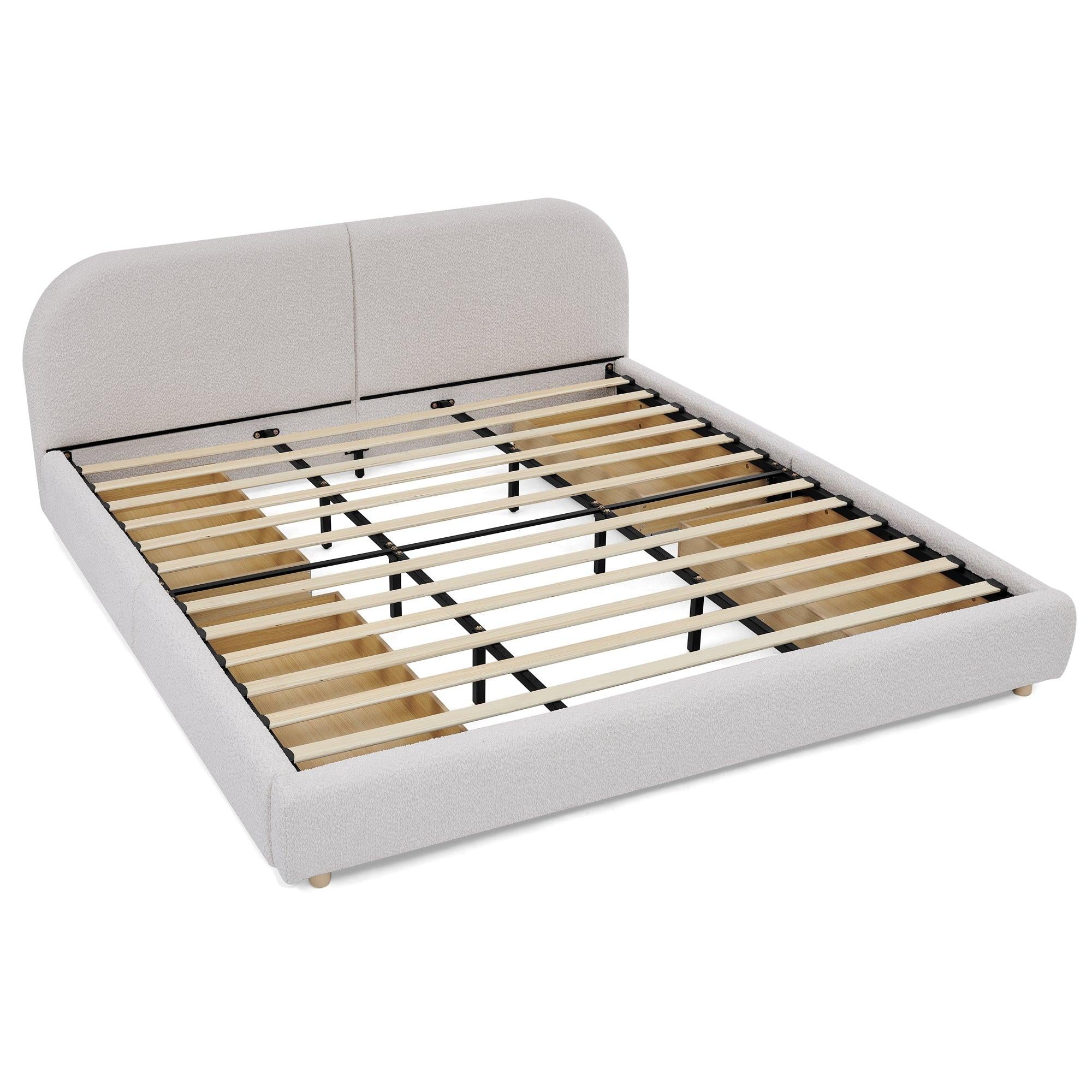 King Size Upholstered Bed Frame - Modern Minimalist Design.