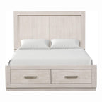 3pc King Size Bed Set with LED Nightstands - Light Grey.