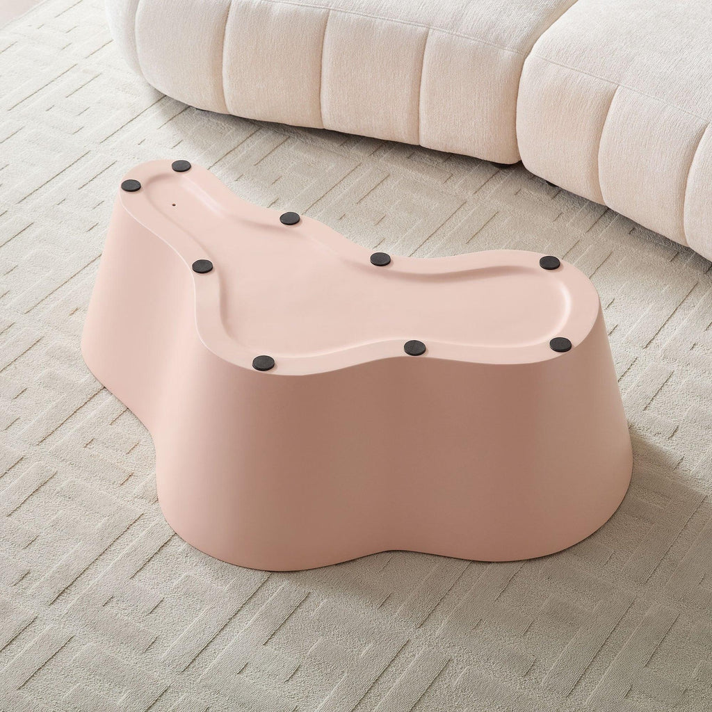50 Inch Pink Fiberglass Coffee Table for Living Room.