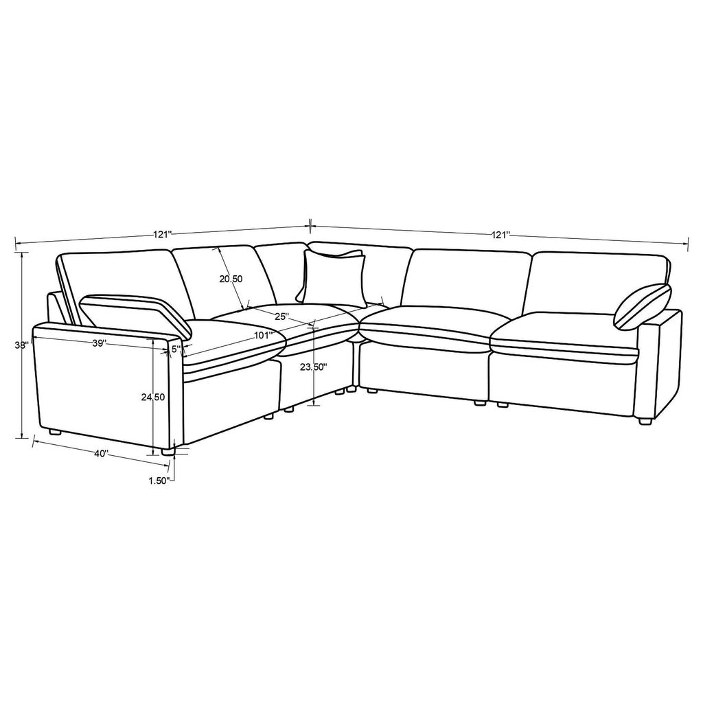 Hollander Dark Grey Modular Power Reclining Sectional.