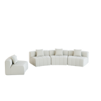 Chenille Curved Sectional Sofa - Versatile Comfort Design.