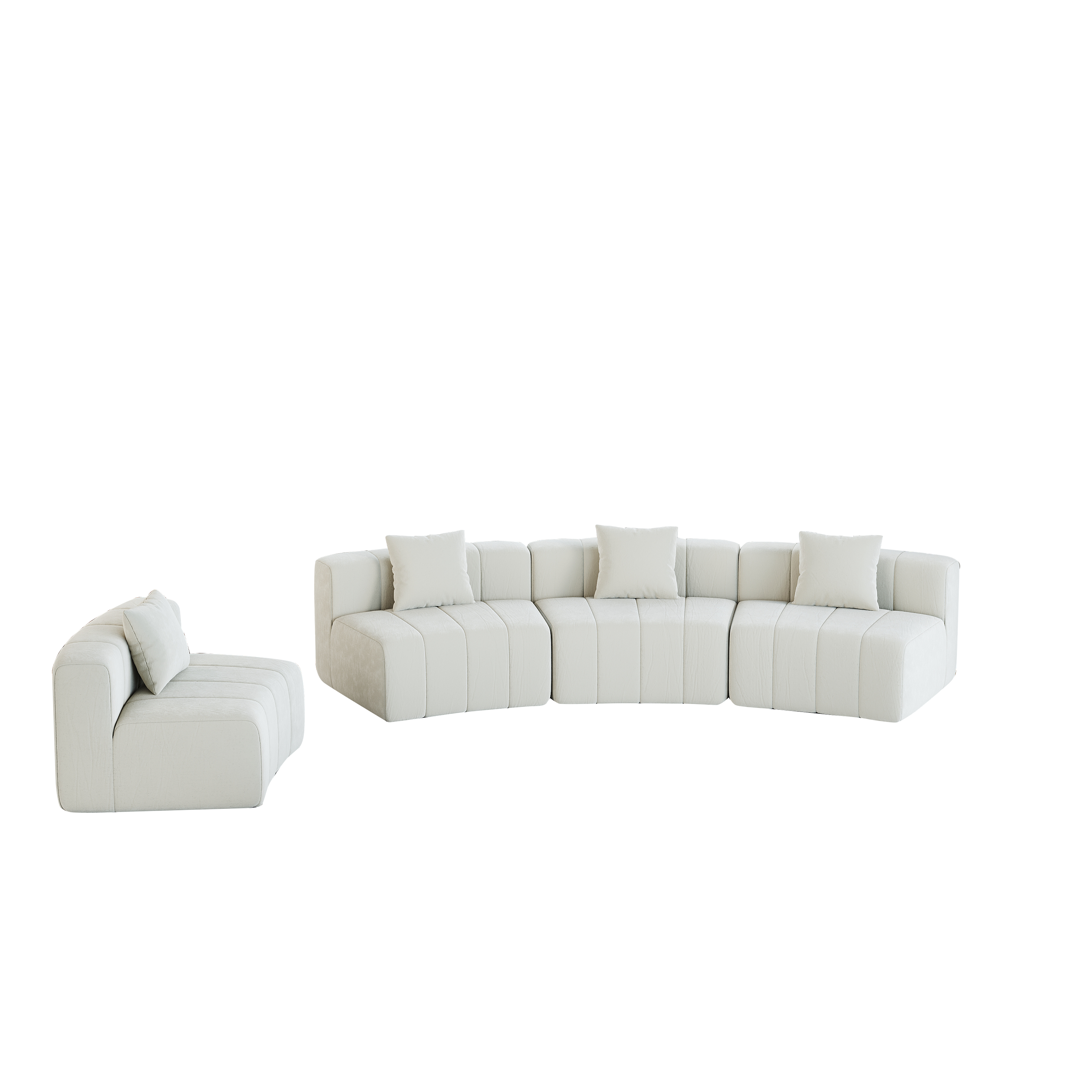Chenille Curved Sectional Sofa - Versatile Comfort Design.