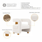 Amirah Velvet Lounge Chair in White.