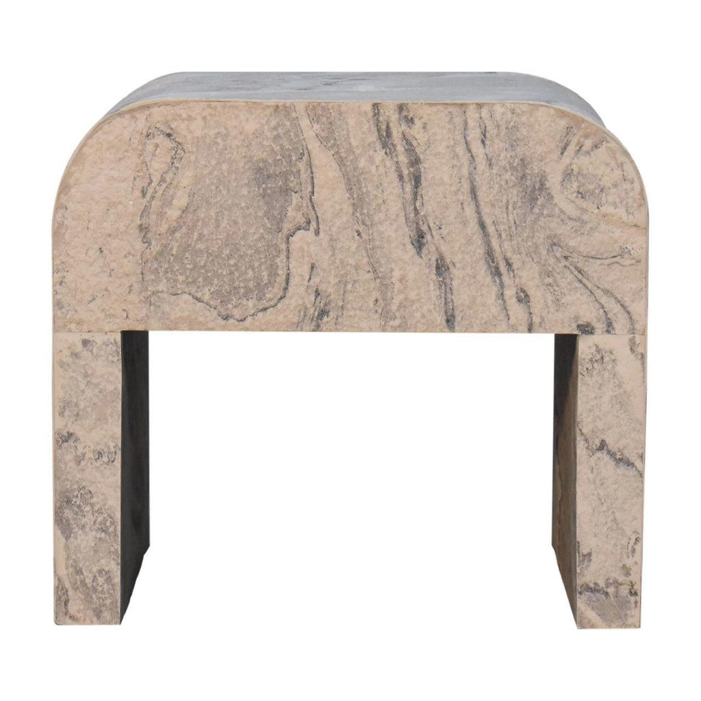 Nouveau Nightstand, 1-Drawer, Marble.