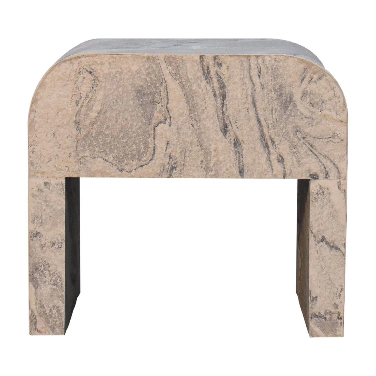 Nouveau Nightstand, 1-Drawer, Marble.