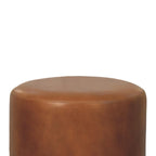 Bola Leather Stool - Solid Wood Construction.