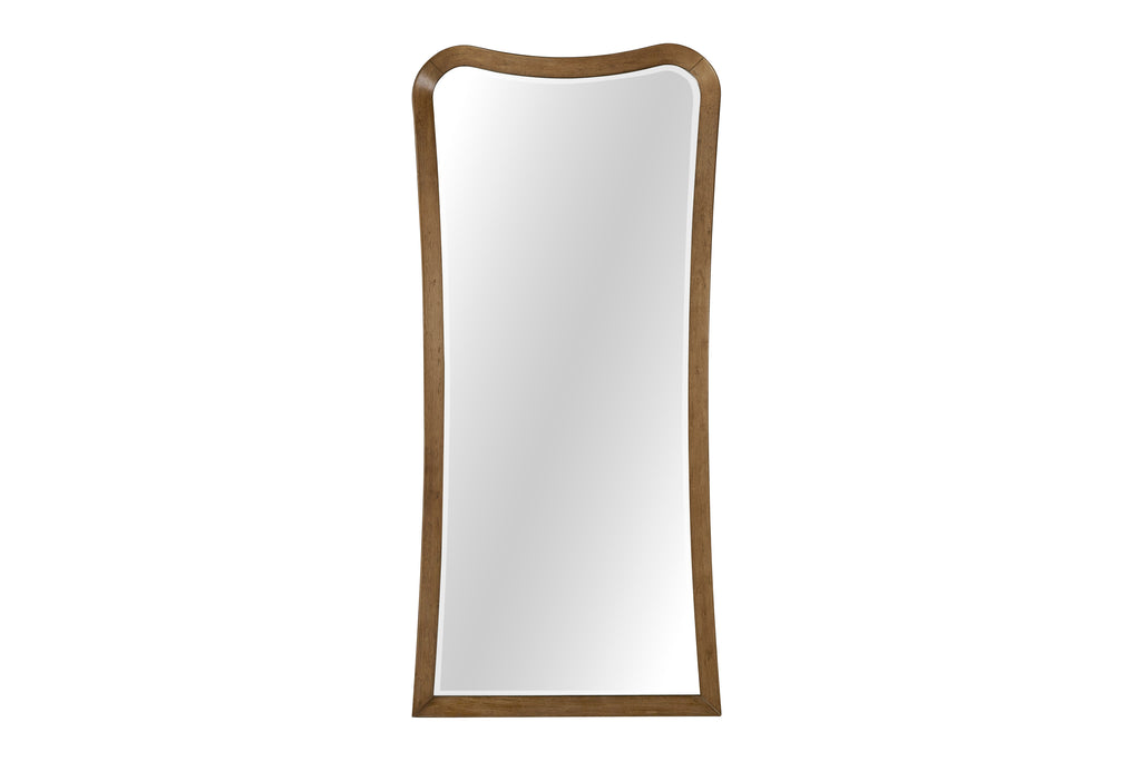 Full-length floor mirror with elegant eucalyptus wood frame, ideal for modern home decor in bedrooms or dressing areas.