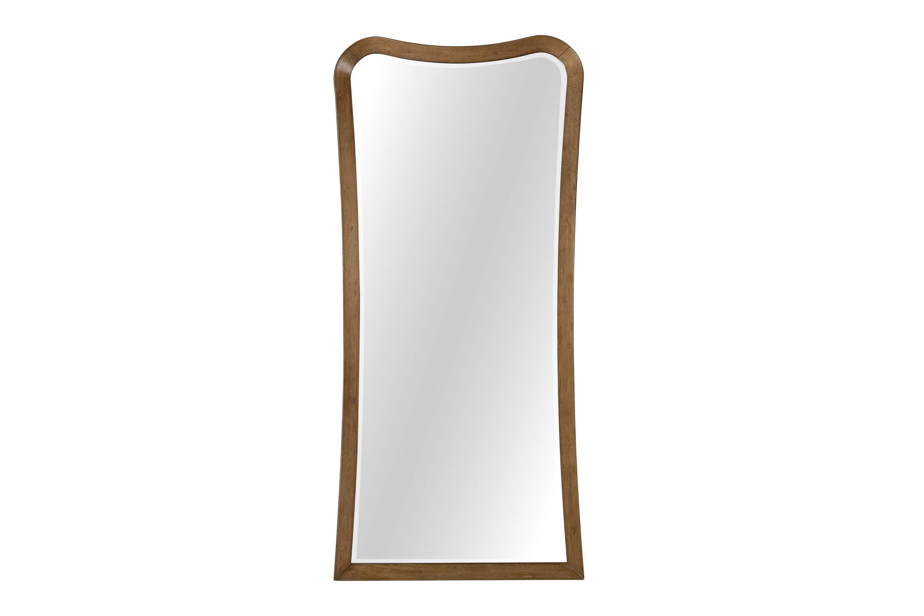 Full-length floor mirror with elegant eucalyptus wood frame, ideal for modern home decor in bedrooms or dressing areas.