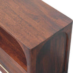 Solid Wood Arched Edge Media Unit.